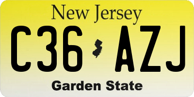 NJ license plate C36AZJ