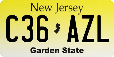NJ license plate C36AZL