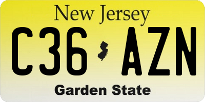 NJ license plate C36AZN