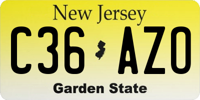 NJ license plate C36AZO