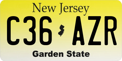 NJ license plate C36AZR