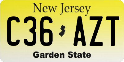 NJ license plate C36AZT