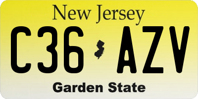 NJ license plate C36AZV