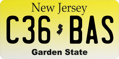 NJ license plate C36BAS