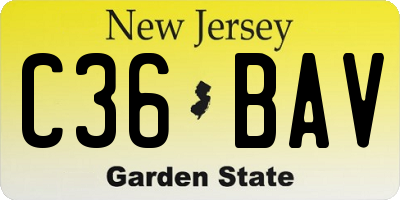 NJ license plate C36BAV
