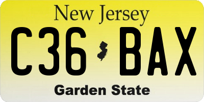 NJ license plate C36BAX