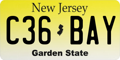 NJ license plate C36BAY