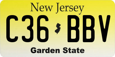 NJ license plate C36BBV