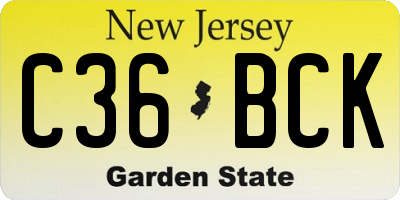NJ license plate C36BCK
