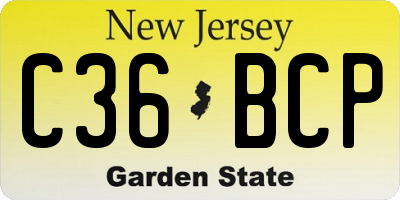 NJ license plate C36BCP