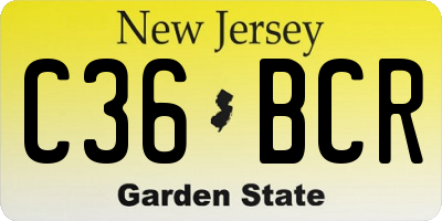 NJ license plate C36BCR