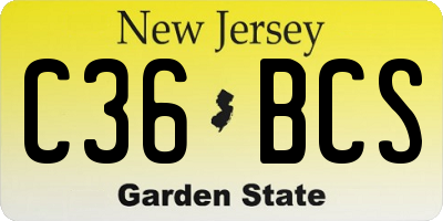 NJ license plate C36BCS