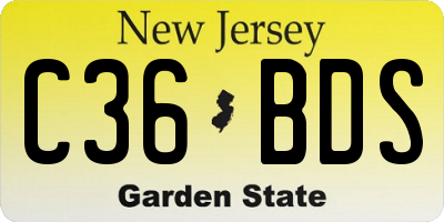 NJ license plate C36BDS