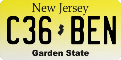 NJ license plate C36BEN