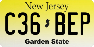 NJ license plate C36BEP