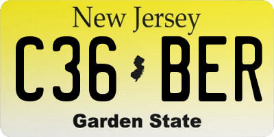NJ license plate C36BER