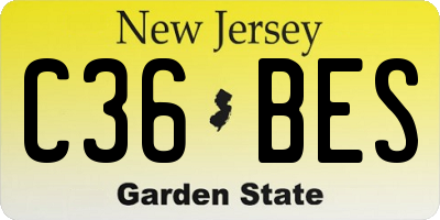 NJ license plate C36BES