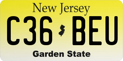 NJ license plate C36BEU
