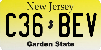 NJ license plate C36BEV