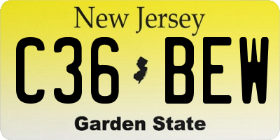 NJ license plate C36BEW