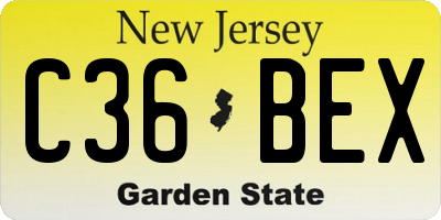 NJ license plate C36BEX