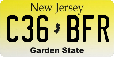 NJ license plate C36BFR