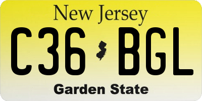 NJ license plate C36BGL