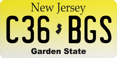 NJ license plate C36BGS
