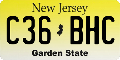 NJ license plate C36BHC