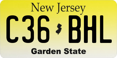 NJ license plate C36BHL