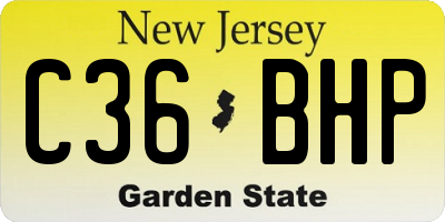 NJ license plate C36BHP
