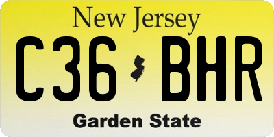 NJ license plate C36BHR