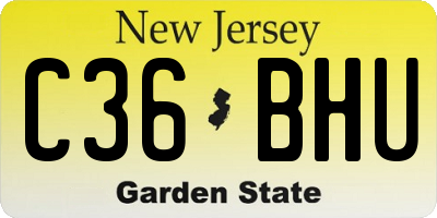 NJ license plate C36BHU