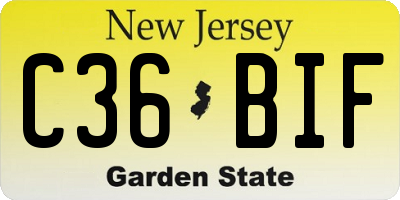 NJ license plate C36BIF