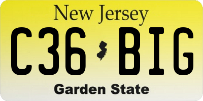NJ license plate C36BIG