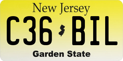 NJ license plate C36BIL