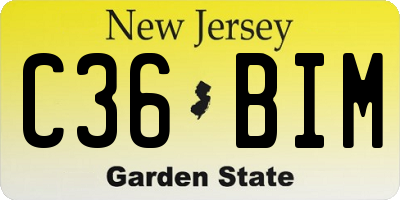 NJ license plate C36BIM