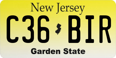 NJ license plate C36BIR