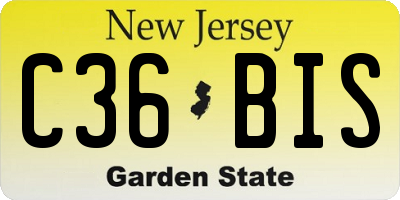NJ license plate C36BIS