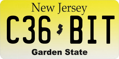 NJ license plate C36BIT