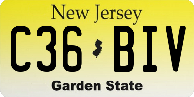 NJ license plate C36BIV