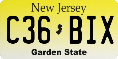 NJ license plate C36BIX