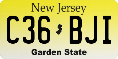 NJ license plate C36BJI
