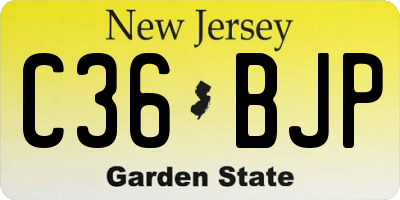 NJ license plate C36BJP