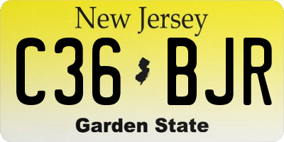 NJ license plate C36BJR
