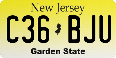 NJ license plate C36BJU