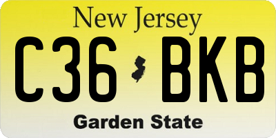 NJ license plate C36BKB