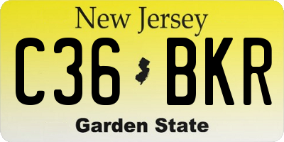 NJ license plate C36BKR
