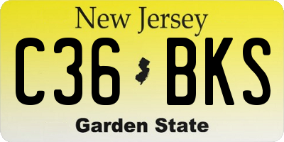 NJ license plate C36BKS