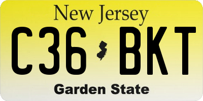 NJ license plate C36BKT